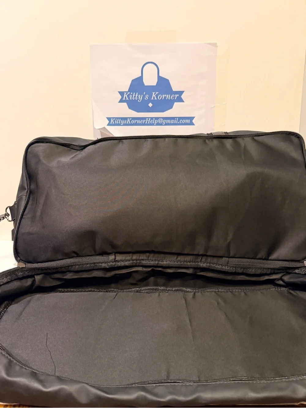 NWT Seyfocnia Black Men's Faux Leather Travel Duffel Bag